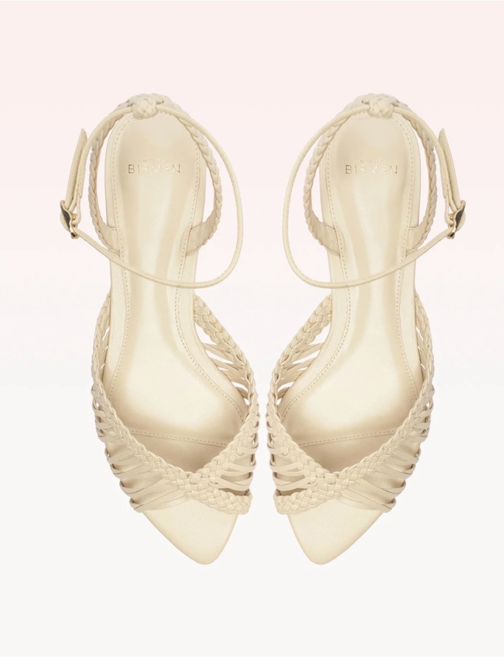 ALEXANDRE BIRMAN | Agatha Cream Braided Ankle-Strap Sandals